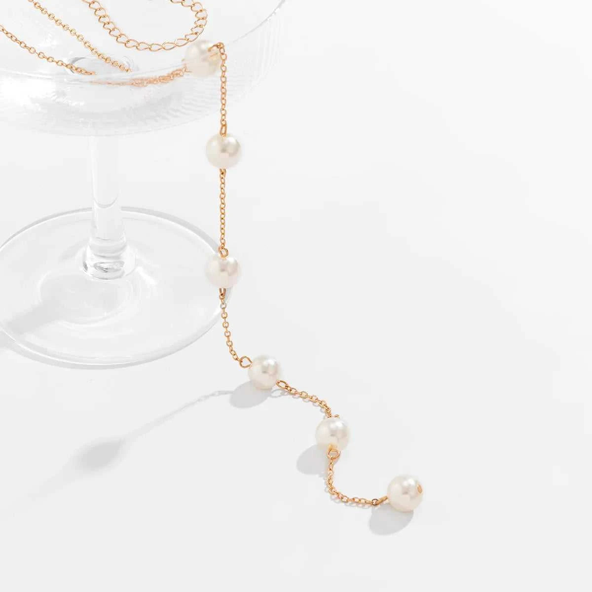 IngeSight.Z Simple Long Imitation Pearls Back Necklace For Women Sexy Tassel Harness Bikini Chest Chain Body Jewelry Mujer The jack market .AU The jack market .AU Jewellery & Chains $ 48 200001034:203027829#JS05178
