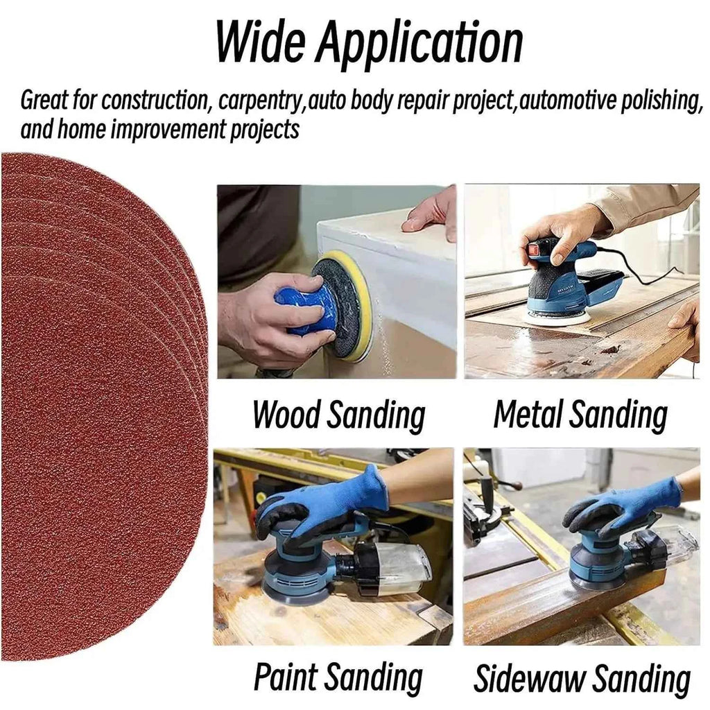 3/4/5/6/7inch 40PCS Sanding Disc Round Sandpaper Sheet Set Sand paper Buffing Polishing Pad for Car Polish Sanding Paper
