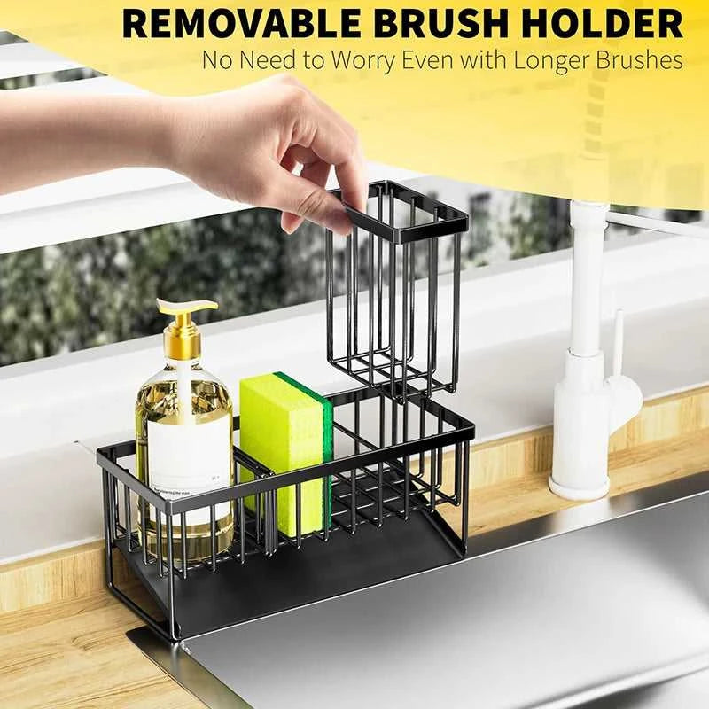 Stainless Steel Sink Sponge Drain Rack Multi-functional Countertop Faucet Soap Rack Dish Towel Storage Filter Basket The jack market .AU The jack market .AU Home $ 67 14:201527806#black-3