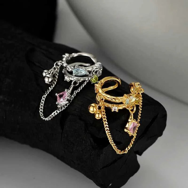 F.I.N.S 1PC Trend S925 Sterling Silver Clip Earrings without Ear Hole Layered Bead Ball Square Zircon Chain Pendants Earcuff The jack market .AU The jack market .AU Jewellery & Chains $ 108 200001034:5740#1PC Gold E5224