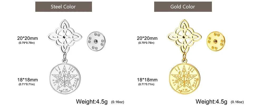 Witch Knot Tetragrammaton Pentagram Badge Pins Stainless Steel Brooch for Women Men Amulet Accessories Witchcraft Jewelry Gifts The jack market .AU The jack market .AU Jewellery & Chains $ 47 200001033:350853#A Steel Color