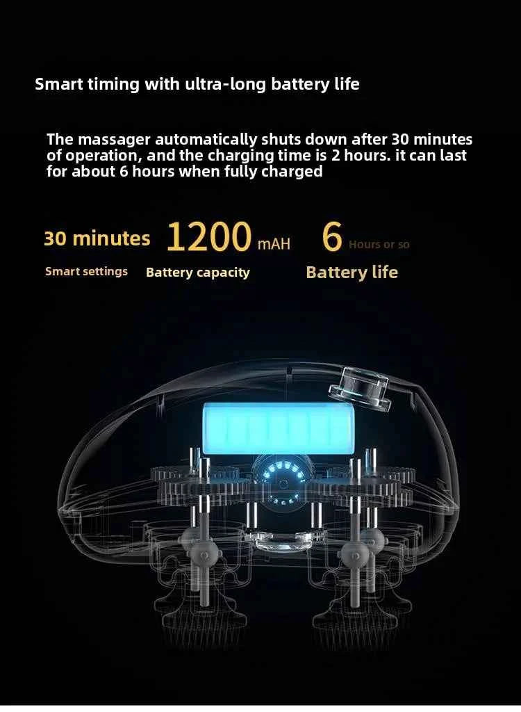 Rechargeable Electric Scalp Massager - Waterproof Handheld Device with 4 Massage Claws for Stress Relief & Relaxation