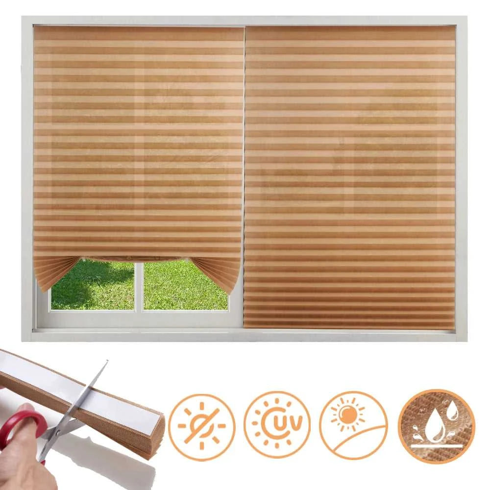Blind for Window Self Adhesive Pleated Blinds Cordless No Drill Fabric Shutter Room Darkening Shades Blackout Shutters The jack market .AU The jack market .AU Home $ 53 14:496#Black Full blackout