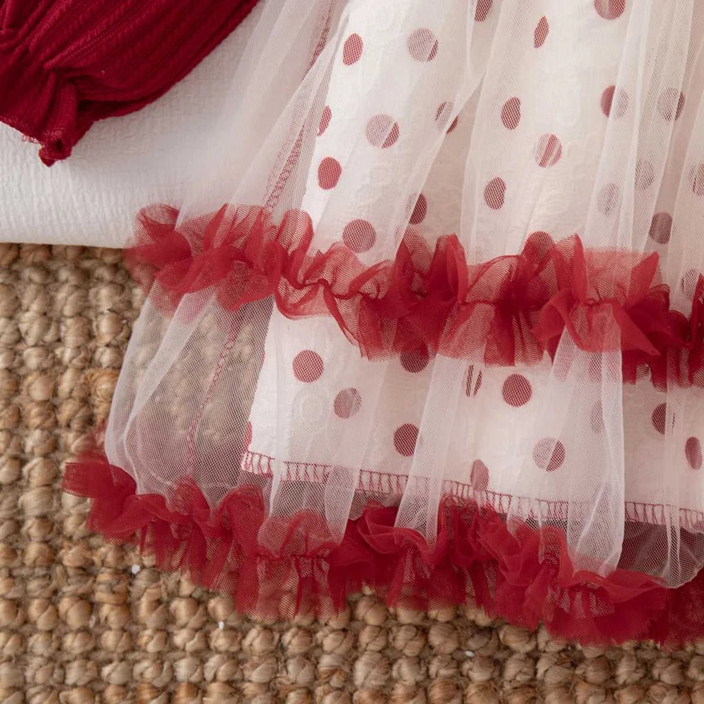 Baby Girl Birthday Party Dress Tulip Polka Dot Knitted Doll Neck Mesh Baby Girl Dress Gentle And Sweet Baby Girl Clothing The jack market .AU The jack market .AU Mum & Kids: Essential Products for Every Family $ 30 14:496;200000463:200661895#L(9-12M)