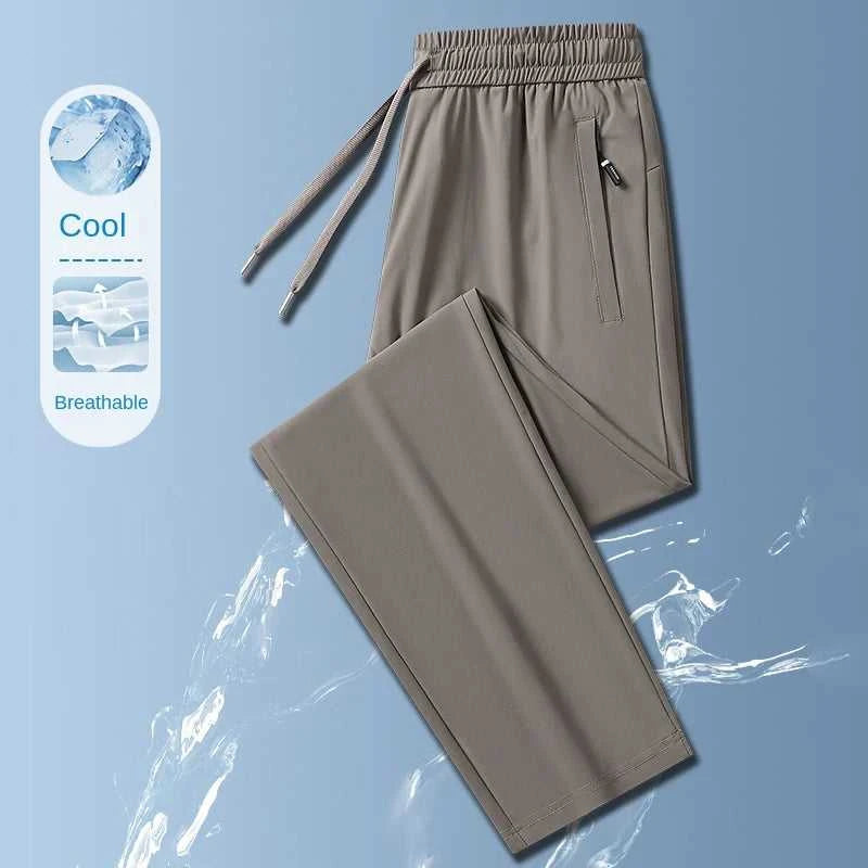 Ice Silk Men's trousers 2024 summer black-and-gray thin style business casual pants outdoor stretch breathable straight leg loos The jack market .AU The jack market .AU Men Fashion $ 51 14:175#qianhui;200007763:201336106;5:200661035