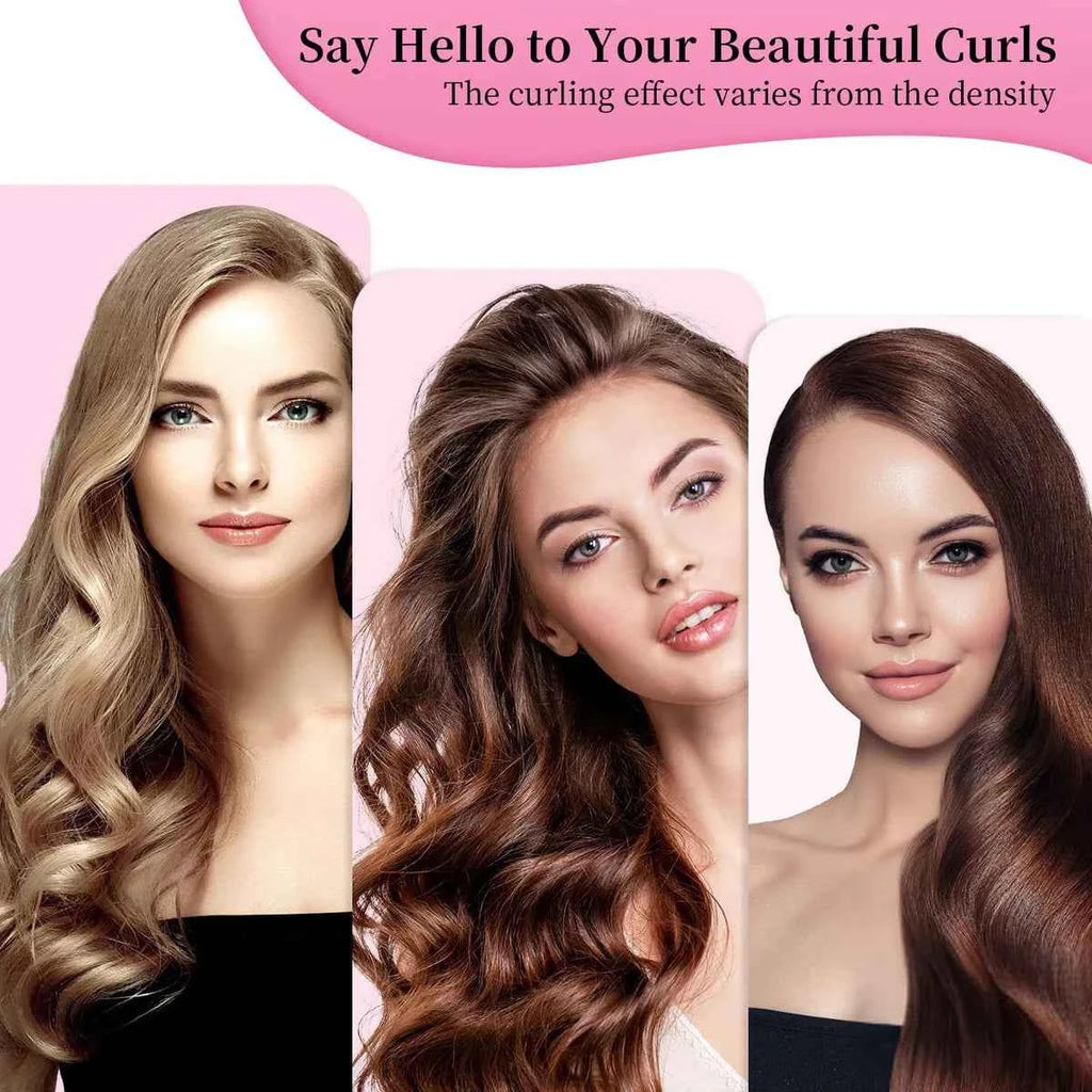 Heatless Curls Set by [Brand Name] - 6pcs No-Heat Curling Rods & Satin Sleep Cap for Effortless, Overnight Glam