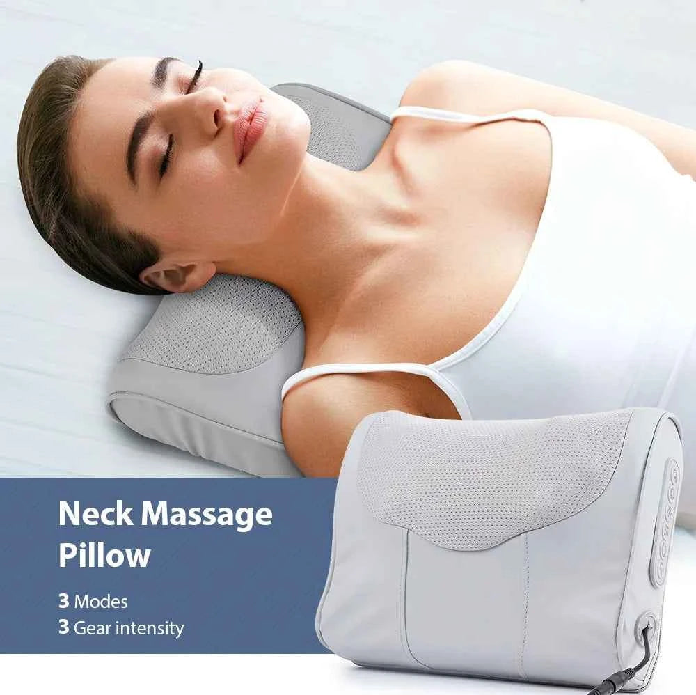 RelaxPro Electric Neck & Shoulder Massage Pillow - Soothing Kneading Relief for Back & Cervical Comfort