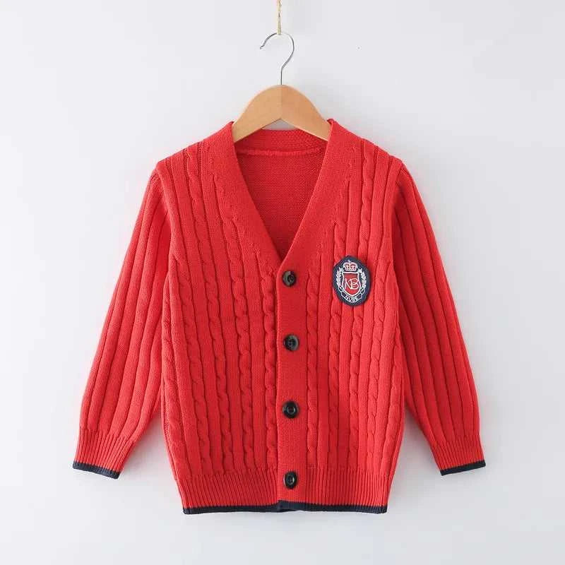 2023 new Spring Autumn Boys Sweater Solid Color Keep Warm Knitting Jacquard Weave V-neck Cardigan For Kids 2-10 Years Old The jack market .AU The jack market .AU Mum & Kids: Essential Products for Every Family $ 42 14:1254#Picture Color;200000463:200004187#2T-3T