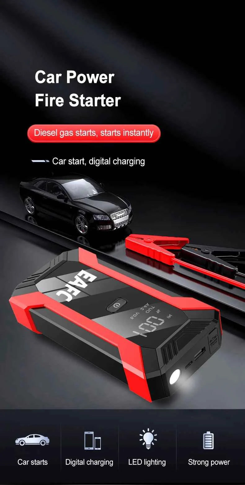 2000A Car Jump Starter Power Bank 12V Output Portable Emergency Start-up Charger 1000A for Cars Booster Battery Starting Device