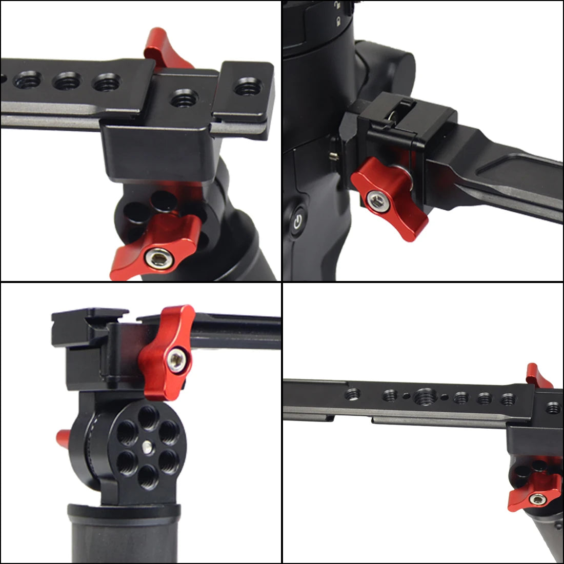 Carbon Fiber L Bracket Handle Grip Foldable Cold Shoe Mount Clamp for DJI Ronin RS3 RS4 Mini RS2 RSC2 Handheld Gimbal Stabilizer
