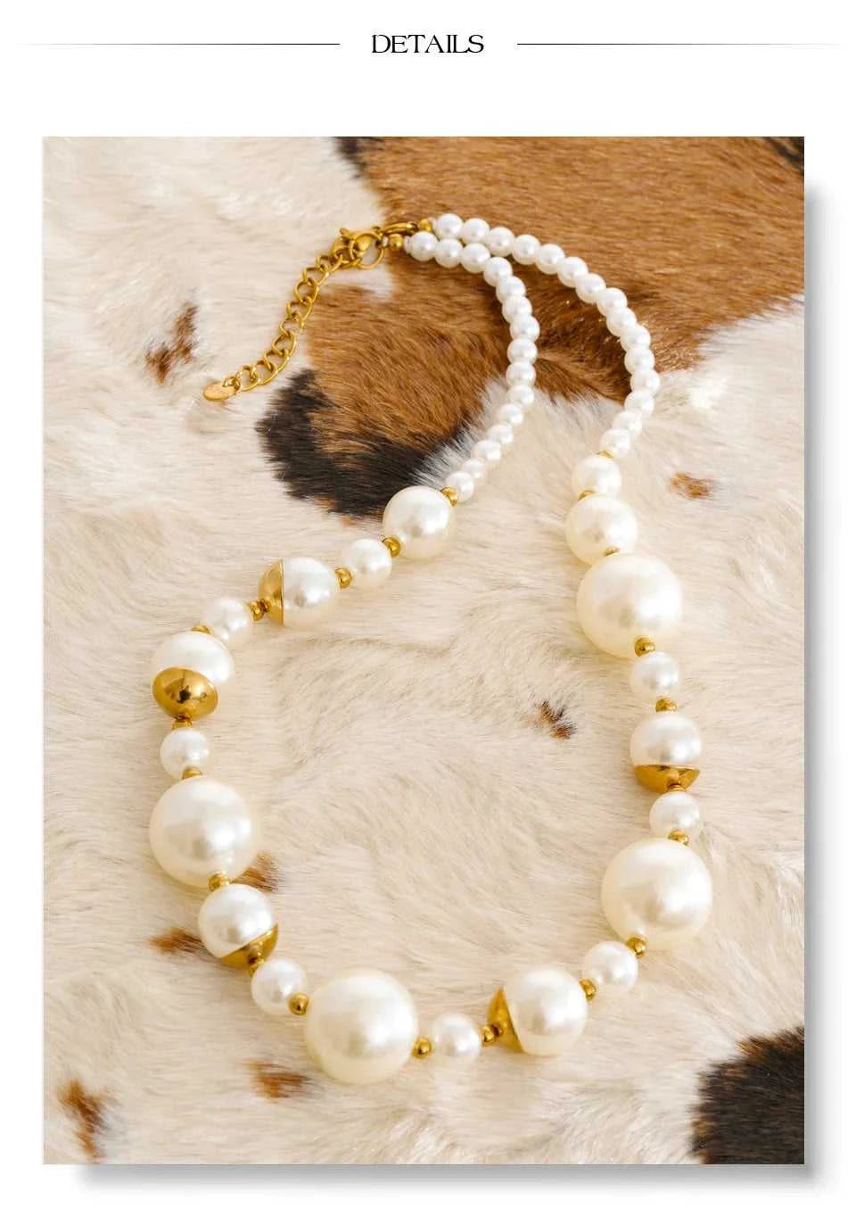 Yhpup New Arrivals Simulated Pearls Resin Acrylic Round Beads Chain Handmade Necklace Stainless Steel Trendy Jewelry Waterproof The jack market .AU The jack market .AU $ 54 200001034:2604813136#YH6980A Amber