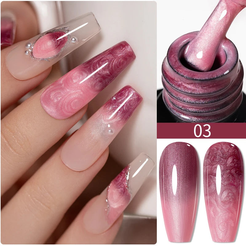 PUENTE Cat Eye Magnetic Gel Nail Polish - Vibrant Starry Galaxy Effect, Soak Off UV, 7.5ML
