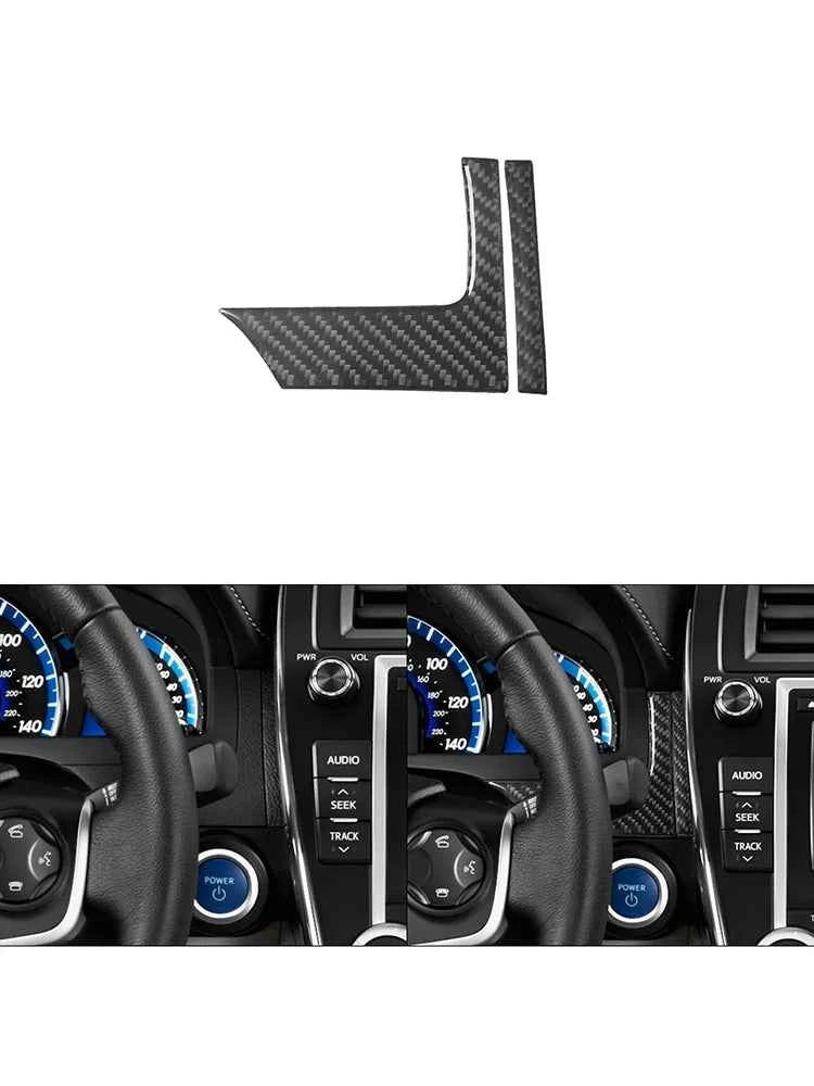 Carbon Fiber Material Black Stickers Cover Trim For Toyota Camry 2012 2013 2014 Car Interior Decorative Accessories