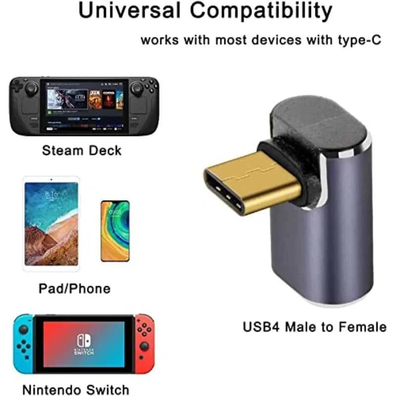 90 Degree Right Angle USB C Male Adapter to USB C Female Adapter With 40 Gbps PD 100W 8K@60Hz Video Compatible For Steam Deck The jack market .AU The jack market .AU Accessories Electronics $ 49 <none>