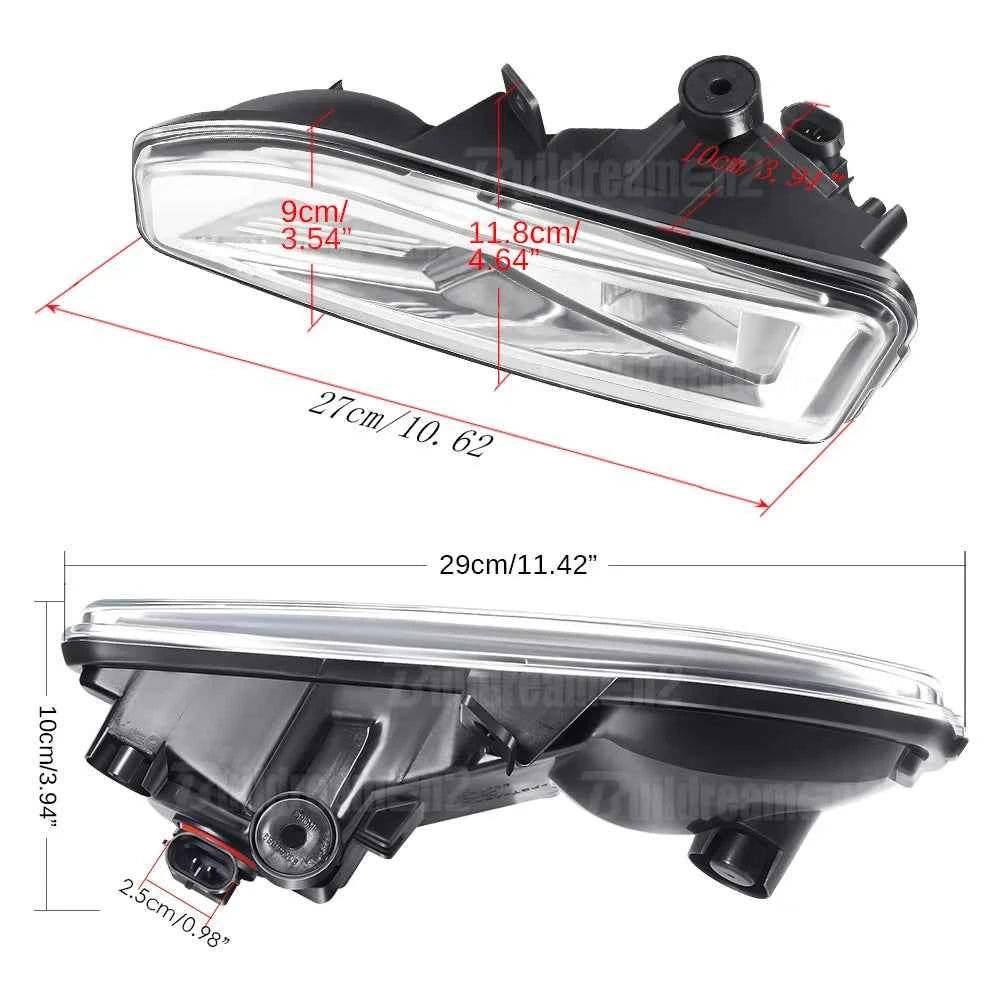 2 Pieces 30W 4000LM Car Passenger + Driver LED Lens Fog Light Assembly H11 For Nissan Versa Sedan 2020 2021 2022 2023 2024 2025