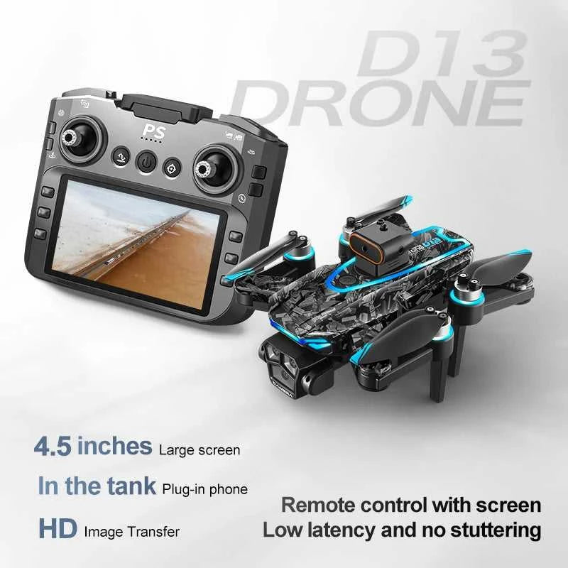 New D13 RC Drone 4K Professional HD Triple Camera 5G WIFI FPV Dron 360° Obstacle Avoidance Brushless Large Screen Quadcopter Toy The jack market .AU The jack market .AU Drones $ 128 14:29#D13-Screen Drone