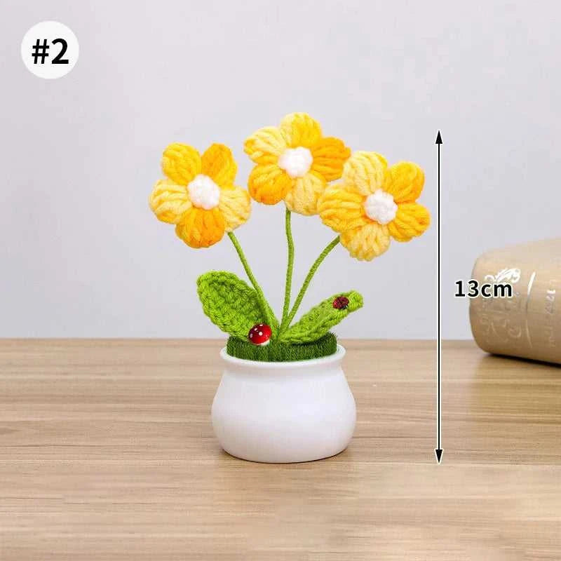 Sunflower Crochet Flower Artificial Hand Woven Flowers Finished Girasol Crochet Plants Wedding Guest Gifts Desktop Decoration The jack market .AU The jack market .AU $ 23 14:200013901#S27