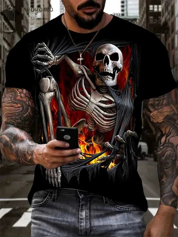 Men's Horror Skull Print T-Shirt 3D Print Vintage O-Neck Short Sleeve Fashion Oversized T-Shirts Men's Summer Street Clothing The jack market .AU The jack market .AU Men Fashion $ 25 14:771#P2TGL22WU;5:100014066