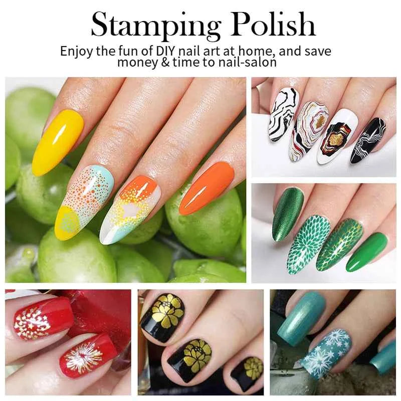BORN PRETTY Stamping Nail Polish Set - Vibrant 10m Colors for Stunning Nail Art Designs