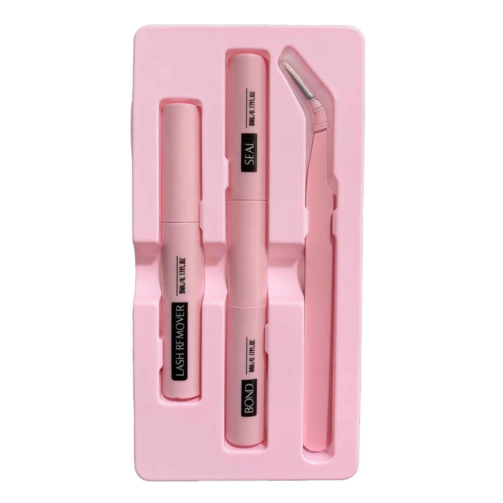 LuxeLash Eyelash Glue Kit - Long-Lasting Bond & Seal + Lash Remover + Precision Tweezers for Flawless Home Application