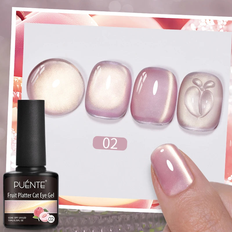 PUENTE Cat Eye Magnetic Gel Nail Polish - Vibrant Starry Galaxy Effect, Soak Off UV, 7.5ML