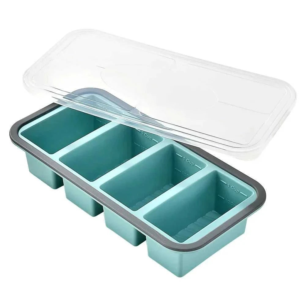 Silicone Freezer Tray ,Freezing Trays with Lid for Meal Prep Silicon Soup Portion Freeze Tray Make Stock Souped Ice Cube The jack market .AU The jack market .AU $ 39 14:350853#2grid-blue