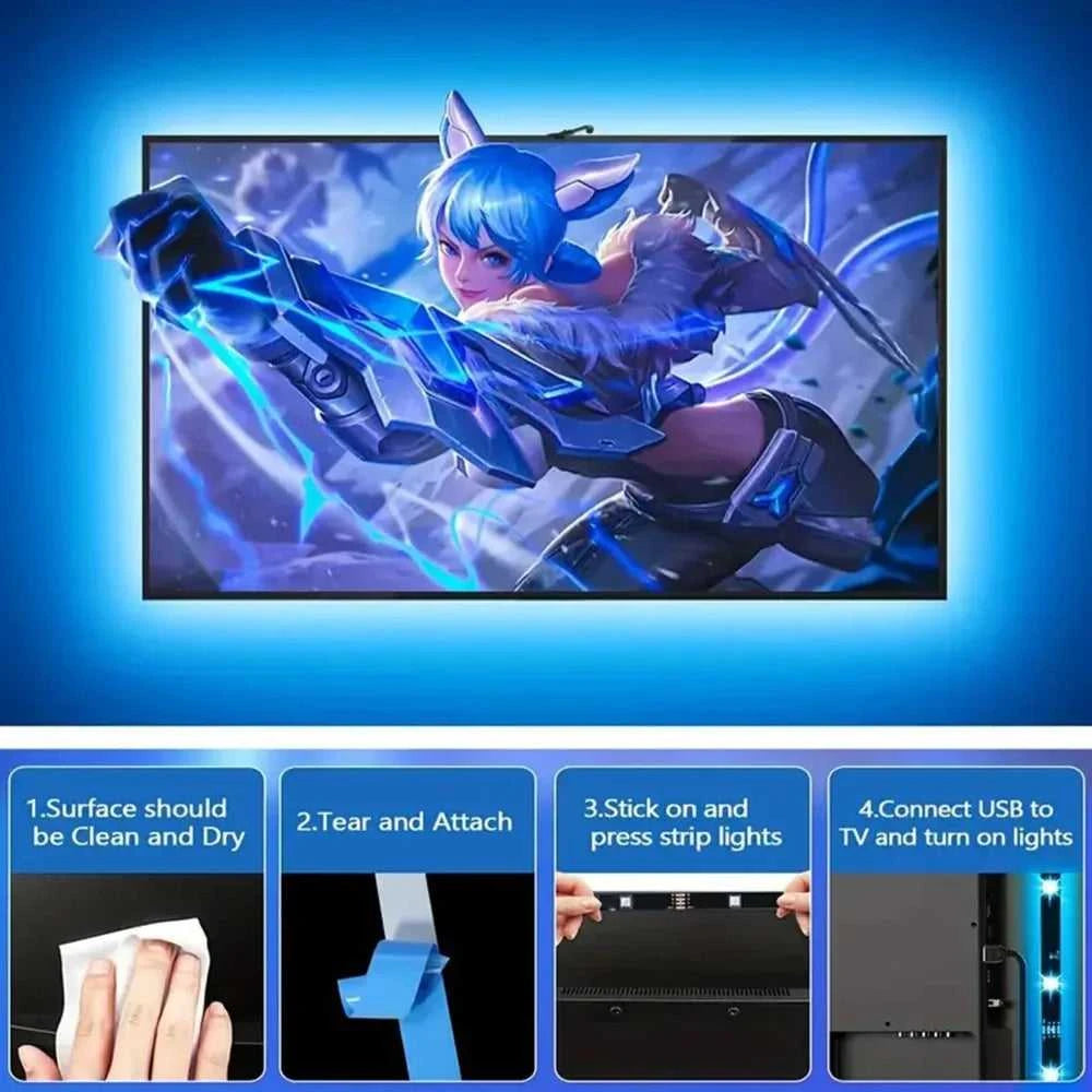 LED TV Backlight Strip with Camera Sync to 55-85 Inch TVs Smart RGB-IC LED Strip Lights for Gaming Room 55-85inch Ambient Light The jack market .AU The jack market .AU Home $ 76 136:200002572#12.5FT for 55-65in