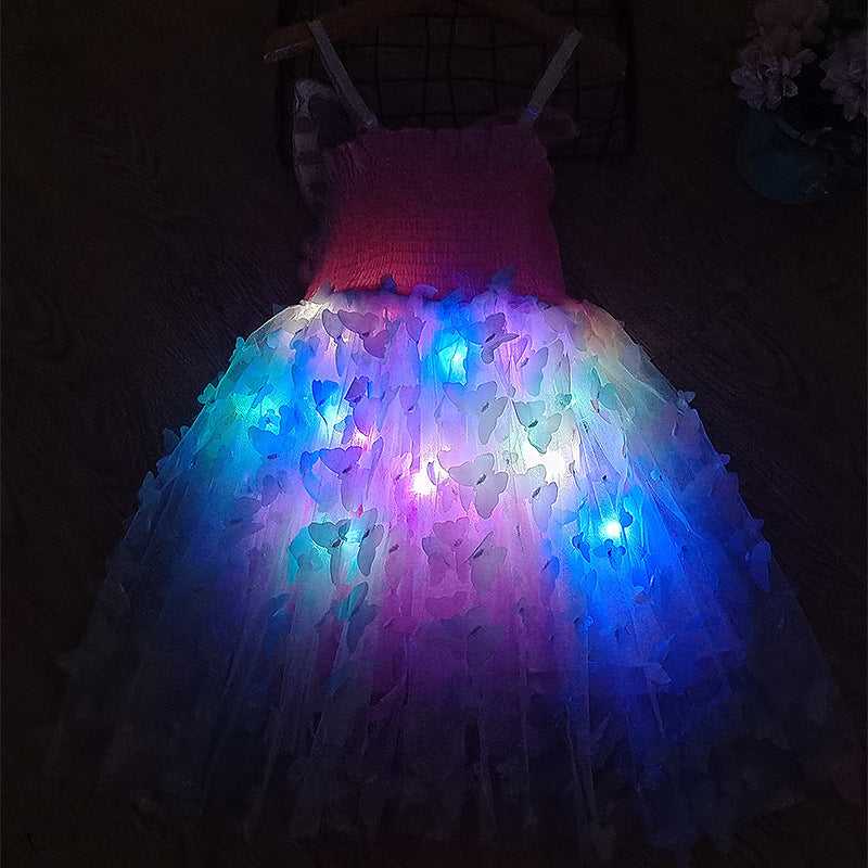 Girls Summer Elegant Dress With Large 3D Butterfly Wings Gauze Princess Dress Bow Kids Sleeveless Birthday Party Evening Dresses The jack market .AU The jack market .AU Mum & Kids: Essential Products for Every Family $ 46 14:496#dress Led lights;200000463:200004192#8T