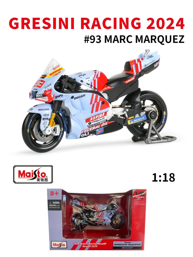 New In Stock Maisto 1:18 Scale Gresini Marquis No.93 202 Motorcycle Alloy Die-Cast Model Custom Children'S Toys Gift Collectible