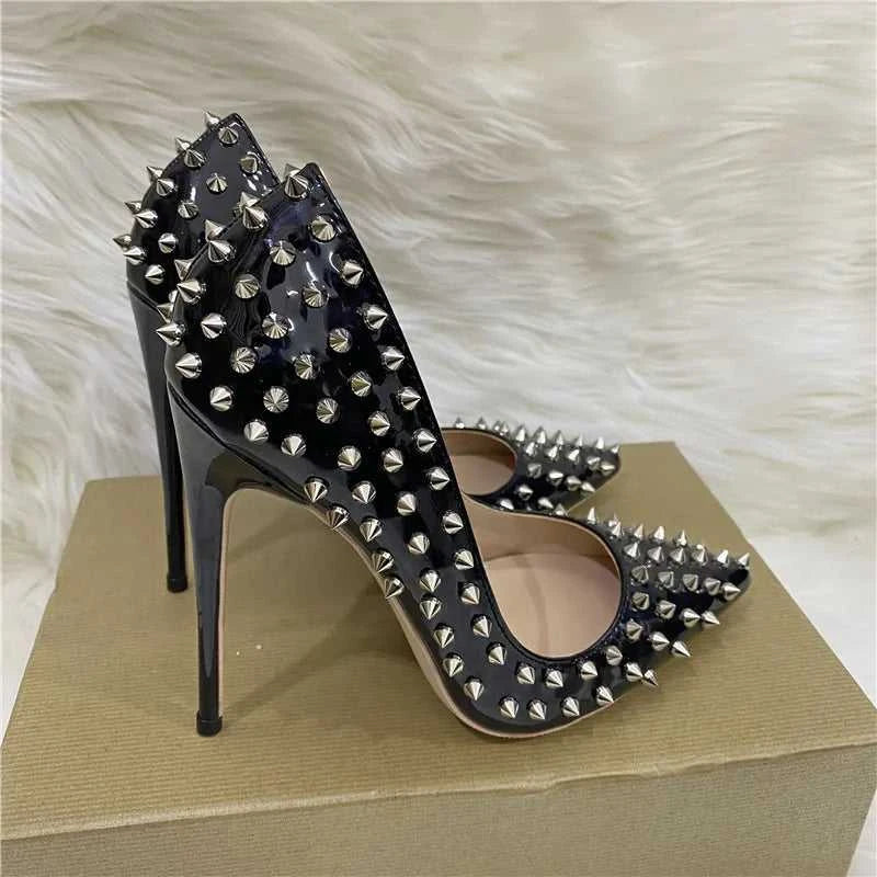 Super Thin Heel 8 10 12CM Sexy All Spikes Rivets Women Pumps Pointed Toe Super High Heels Party Nightclub Fashion Shoes Size 46 The jack market .AU The jack market .AU Step Up Your Style: Trendy Shoes for Every Occasion! $ 117 14:173#As Picture Shown;200000124:100010483