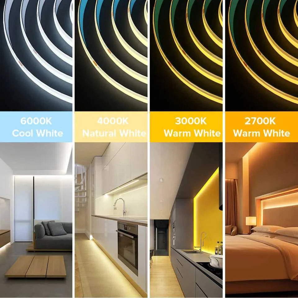 10m COB LED Strip 8/10mm 336 480 528 LED High Density Flexible FOB COB Strips RA90 2700k to 6000k White Linear Dimmable 12 24V The jack market .AU The jack market .AU Home $ 77 136:203324810#4000K Natural White;249:200006307#12v 480 leds;380:200746124