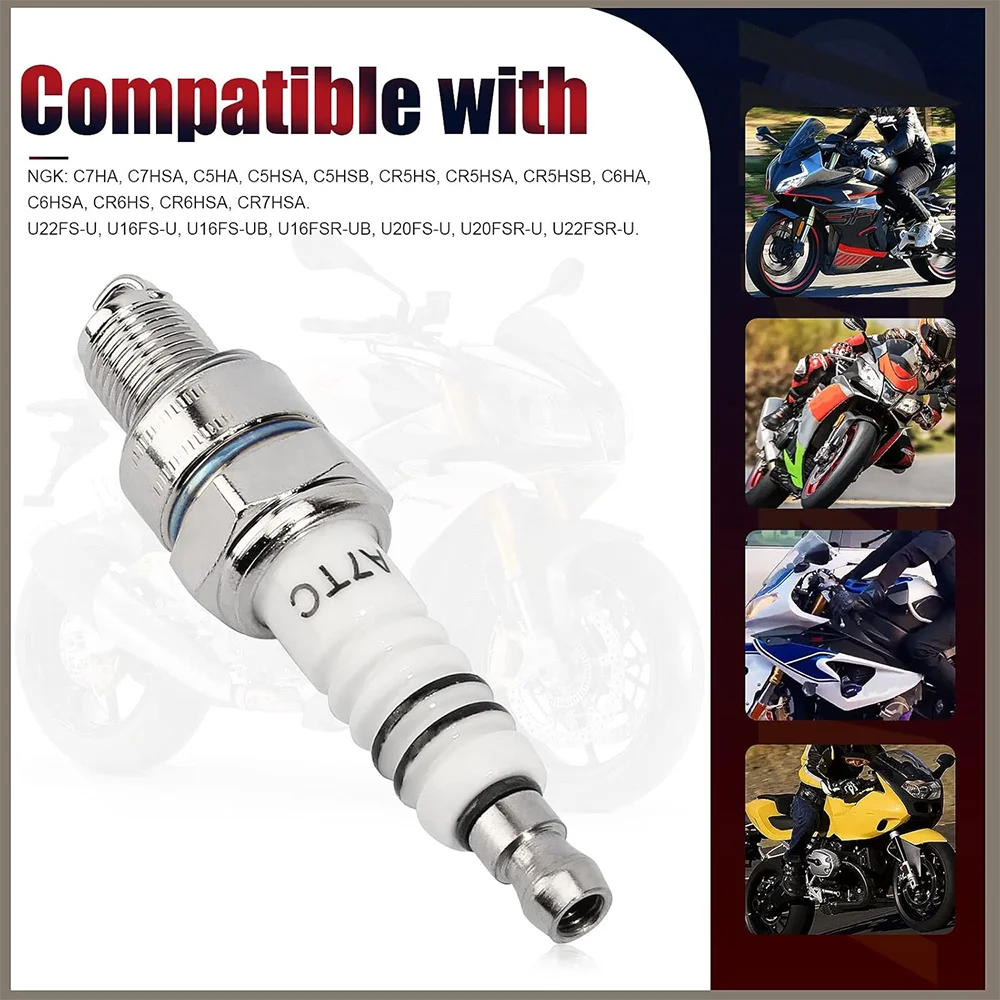 Spark Plug A7TC For GY6 50cc-150cc ATV Scooter Pit Dirt Pocket Bike Moped Go Kart Quad Buggy TaoTao Buyang Roketa Sunl Baja
