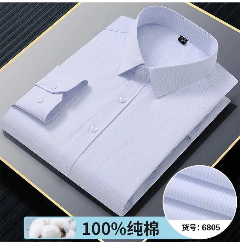 High Quality 100% Cotton Men's Shirts Long Sleeve Slim Fit Business Formal Striped Shirt Social Male Clothing Plus Size 8XL 7XL The jack market .AU The jack market .AU Men Fashion $ 43 14:691#6808;5:200000900#47 Size (100-110KG)