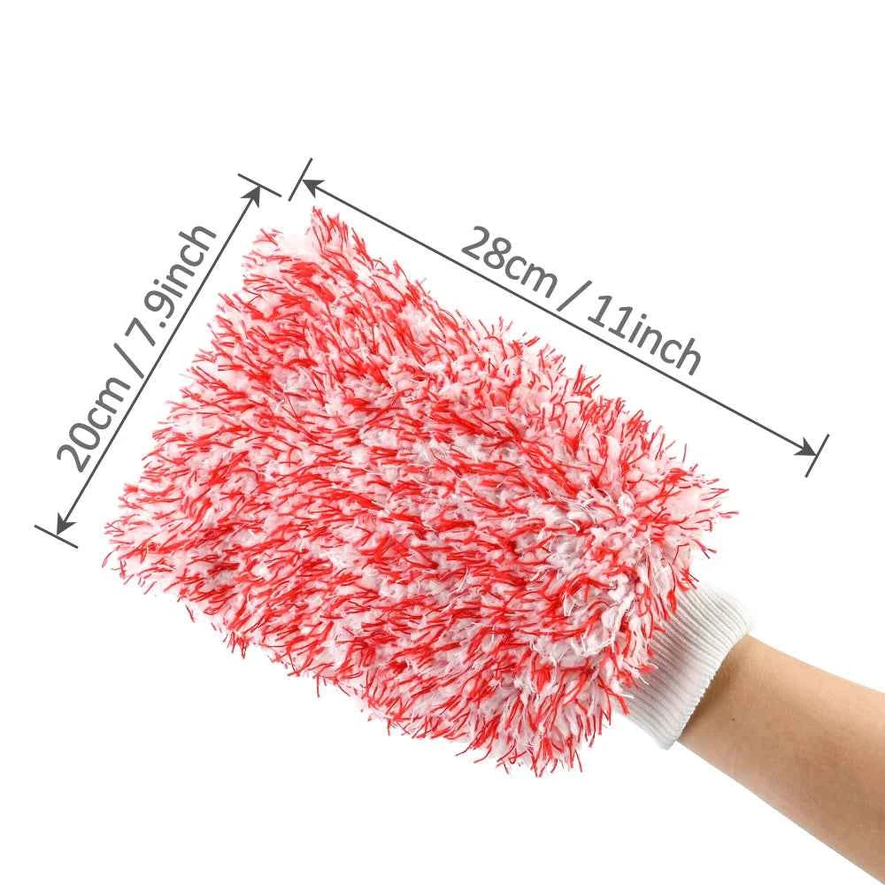 BEAR FORCE Double-Sided Fiber Cleaning Gloves, Soft Material with Elastic Cuffs, Multi-Purpose for Strong Dirt Absorption