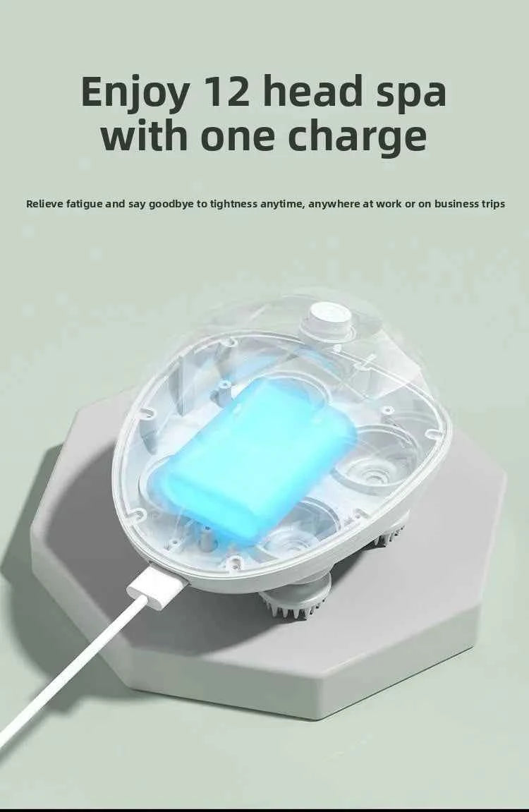 Rechargeable Electric Scalp Massager - Waterproof Handheld Device with 4 Massage Claws for Stress Relief & Relaxation