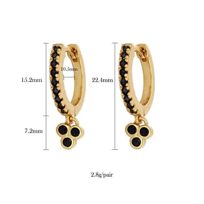 TIANDE Black Zircon Hoop Drop Earrings for Women Gold Plated Piercing Women's Dangle Earrings Set 2022 Fashion Jewelry Wholesale The jack market .AU The jack market .AU Jewellery & Chains $ 48 200001034:200025551#JQH0068-SS-5