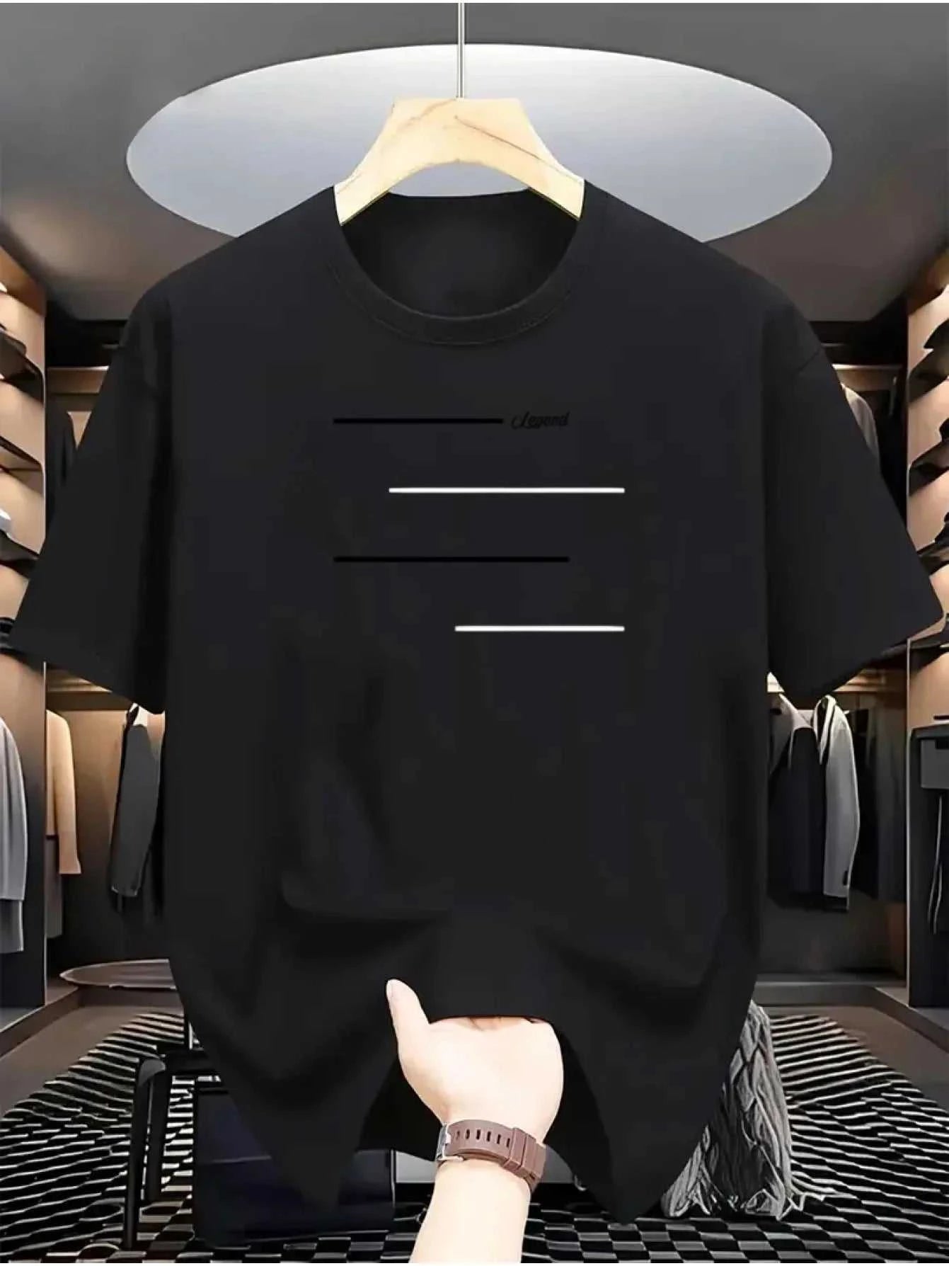 Men Cotton Casual Striped T-shirt Soft Breathable Short Sleeve Round Collar Casual Fit Minimalist Pure White Men Clothing The jack market .AU The jack market .AU Men Fashion $ 30 14:771#1;5:361386