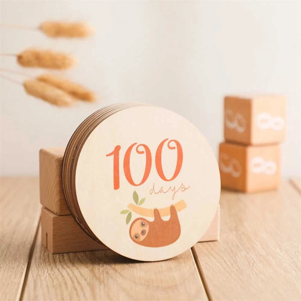Baby Bear Milestone Number Monthly Memorial Cards Newborn Birthday Gifts Souvenir Newborn Birth Photo Photography Accessories