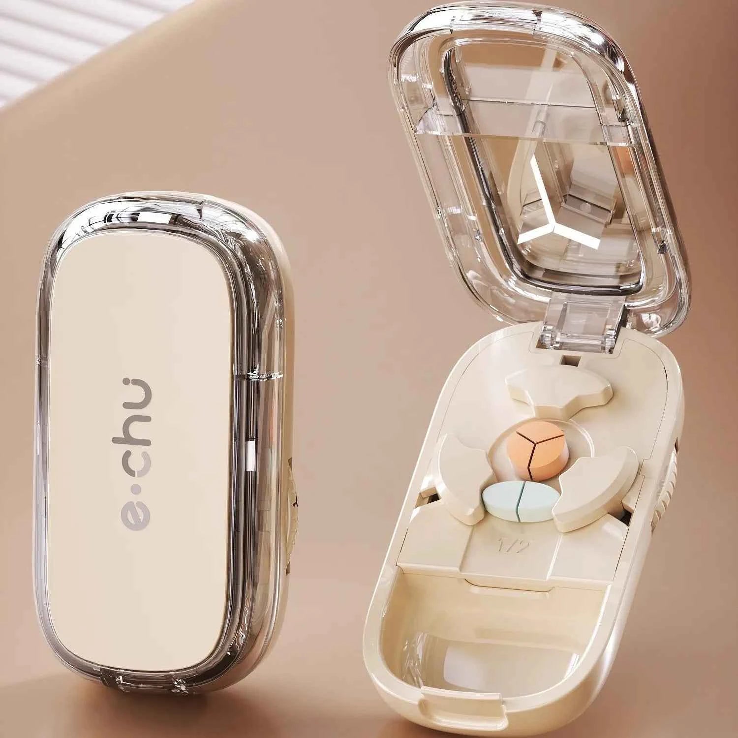 3in1 Medicine Cutter Precise Cutting Into Half / Third / Quarter Drug Divider Organizer Portable Tablet Splitting Pills Splitter