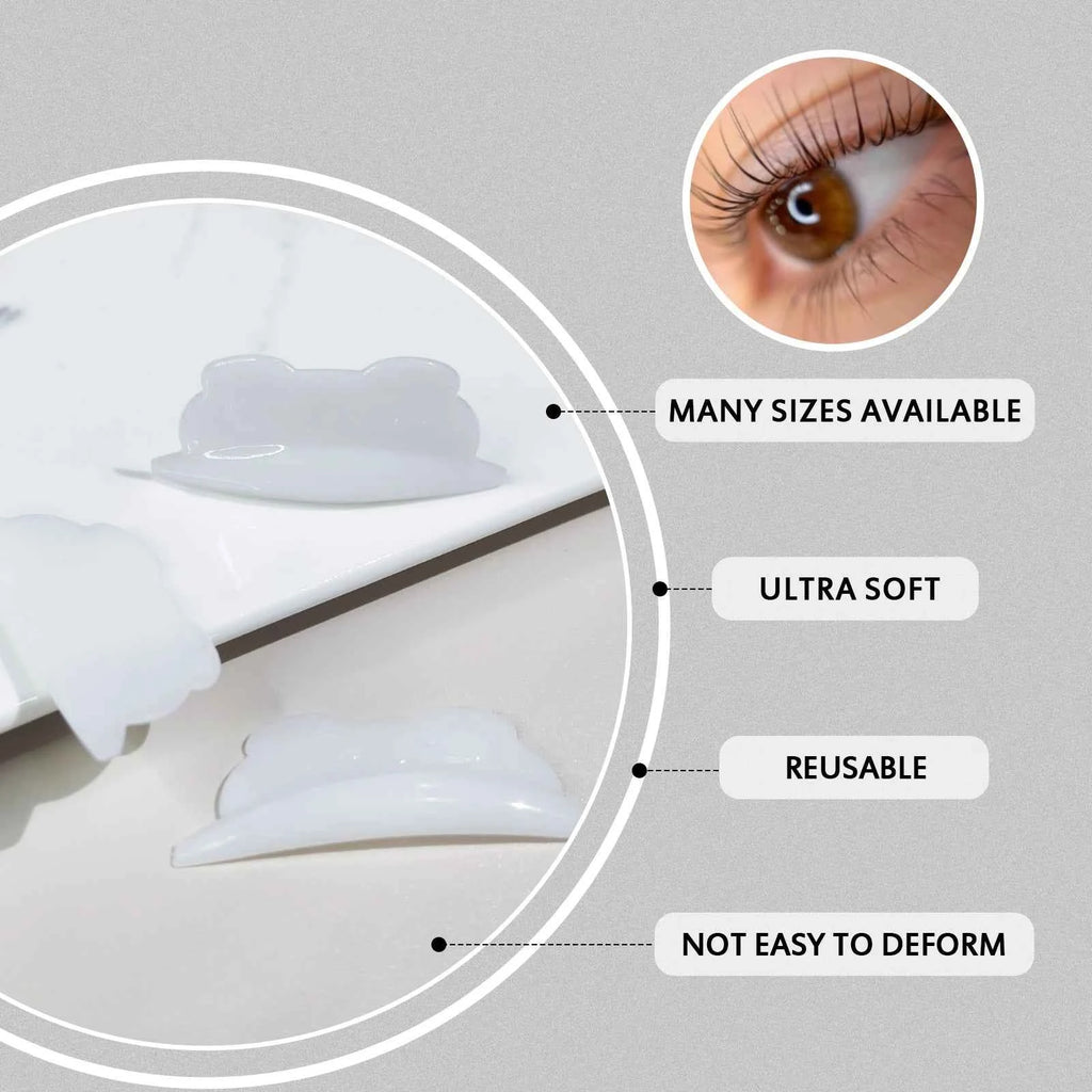 Libeauty U Curl Silicone Eyelash Perm Rods - 4 Pairs with Free Glue for Stunning 3D Lash Lifts