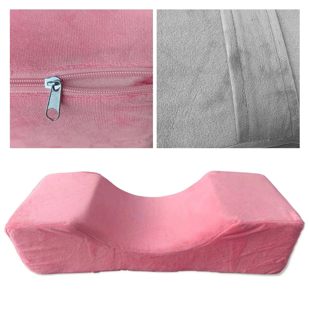 LashLux Memory Foam Eyelash Extension Pillow with Neck Support & Pocket for Ultimate Comfort