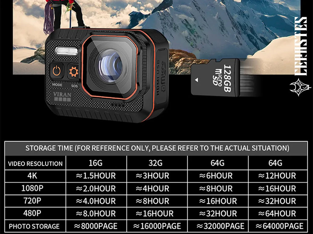 Action Camera 4K60FPS WiFi Anti-shake Action Camera With Remote Control Screen Waterproof Sport Camera drive recorder