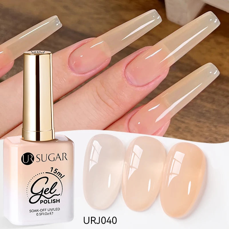 UR SUGAR 15ml  Autumn Winter Red Cat Magnetic Gel Nail Polish White Dopamine Nail Sparkling Glitter Soak Off UV LED for Manicure