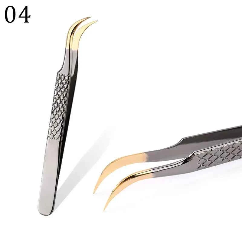 New 1Pc Eyelash Tweezers Anti-static Non-magnetic Professional Pincet 3D Eyelash Extension Tweezer 100% Closure Makeup Tool