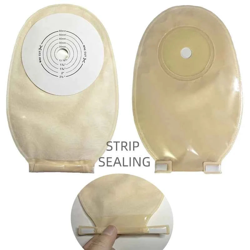 Colostomy Care Pro 30pcs Colostomy Bags for Adults - Cut-to-Fit One-Piece System with Clip Closure, 15-60mm