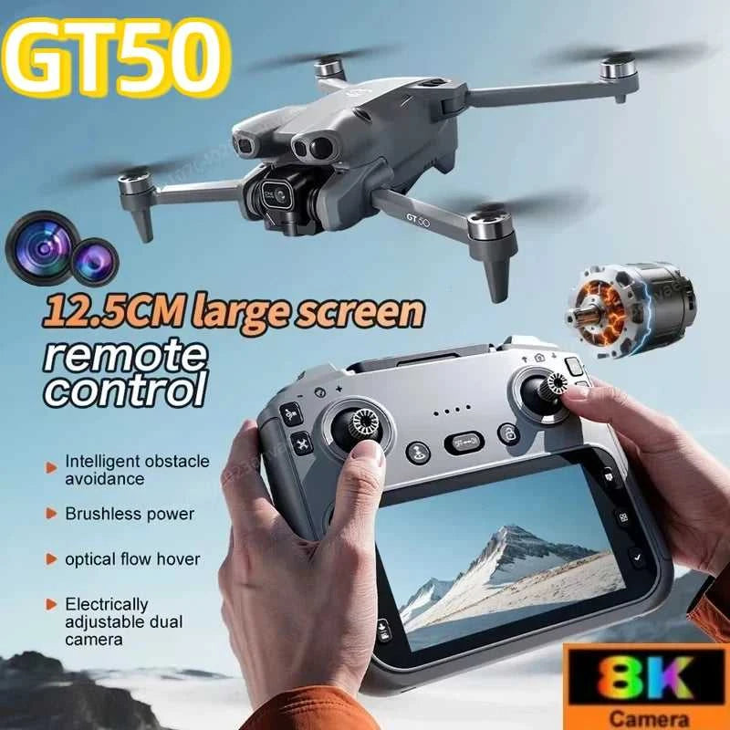 GT50 RC Drone 8K HD Aerial Photography Remote Control Aircraft Dual Camera WIFI GPS Three Sided Obstacle Avoidance Quadcopter The jack market .AU The jack market .AU Drones $ 58 14:691#Only Parking Apron