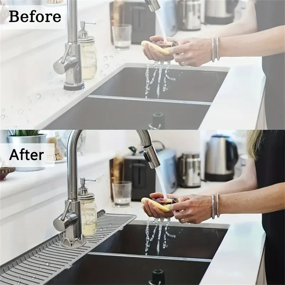 Silicone Drain Mat, Kitchen Faucet Sink Splash Guard, Sink Draining Pad Behind Faucet,For Kitchen & Bathroom Countertop Protect The jack market .AU The jack market .AU $ 50 14:29#35CM White