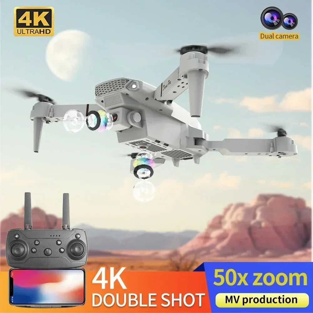 Foldable E88 Mini Drone with 4K HD Camera WiFi FPV Function RC Quadcopter Aircraft Toy Ideal Gift for Both Kids and Adults The jack market .AU The jack market .AU Drones $ 71 14:691#Gray-Dual-4K-Bag