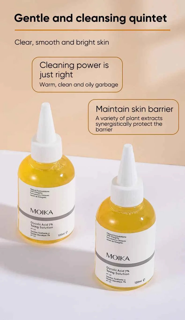 120ml Hydrating 7% Glycolic Acid Face Toner AHA Pore Minimizing Serum Facial Exfoliating Moisturizing Face Lotion
