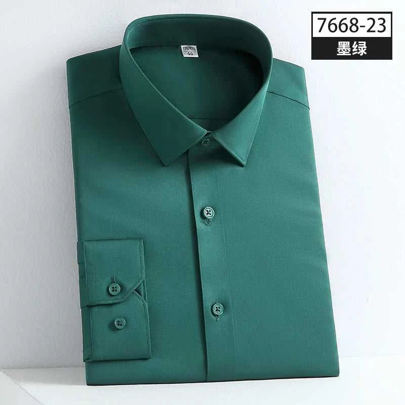 New Spring and Autumn Social Dress Ice Silk Long Sleeve Men's Shirt Business No Iron Casual Fit Pure White High Quality The jack market .AU The jack market .AU Men Fashion $ 41 14:771#21;5:100013888
